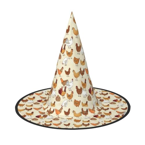 Jbyjbx Hühnermuster-Druck, Karneval, Halloween, Hexenhut, Motto-Partys, Hut, Cosplay, Maskerade, Urlaubsdekoration Jbyjbx Hühnermuster-Druck, Karneval, Halloween, Hexenhut, Motto-Partys, Hut, Cosplay, Maskerade, Urlaubsdekoration von JBYJBX