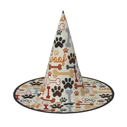 Jbyjbx Hundeknochen Pfotenabdrücke Druck Karneval Halloween Hexenhut Motto-Partys Hut Cosplay Maskerade Urlaub Dekor Jbyjbx Hundeknochen Pfotenabdrücke Druck Karneval Halloween Hexenhut Motto-Partys Hut Cosplay Maskerade Urlaub Dekor von JBYJBX