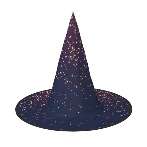 Jbyjbx Marineblauer Himmel und Sternen-Druck, Karneval, Halloween, Hexenhut, Motto-Partys, Hut, Cosplay, Maskerade, Urlaubsdekoration von JBYJBX