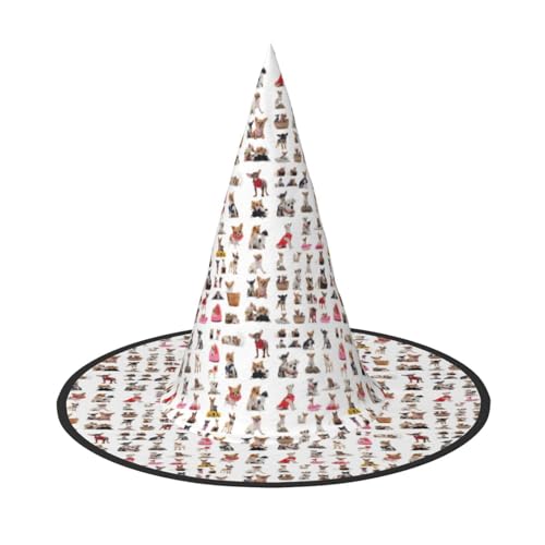 Jbyjbx Niedlicher Chihuahua-Mops-Muster, Druck, Karneval, Halloween, Hexenhut, Motto-Partys, Hut, Cosplay, Maskerade, Urlaubsdekoration Jbyjbx Niedlicher Chihuahua-Mops-Muster, Druck, Karneval, Halloween, Hexenhut, Motto-Partys, Hut, Cosplay, Maskerade, Urlaubsdekoration von JBYJBX