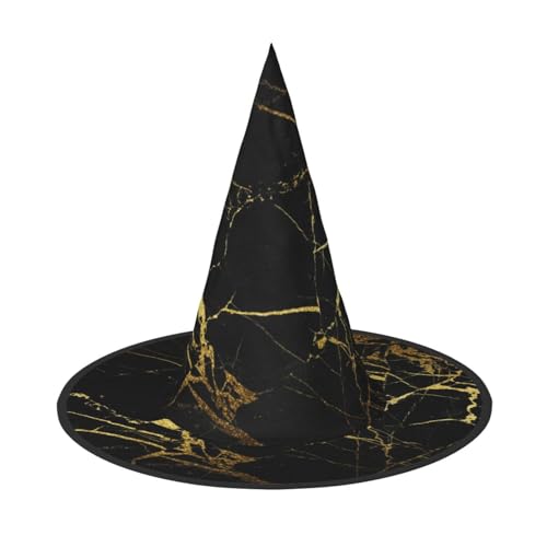 Jbyjbx Schwarzer und goldener Hintergrunddruck, Karneval, Halloween, Hexenhut, Motto-Partys, Hut, Cosplay, Maskerade, Urlaubsdekoration von JBYJBX