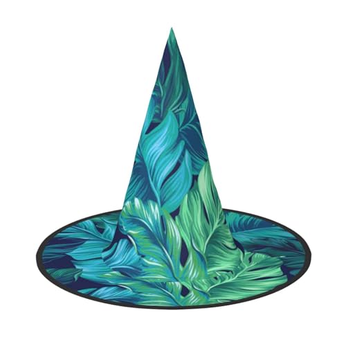 Jbyjbx Tropischer Palmblätter-Druck, Karneval, Halloween, Hexenhut, Motto-Partys, Hut, Cosplay, Maskerade, Urlaubsdekoration Jbyjbx Tropischer Palmblätter-Druck, Karneval, Halloween, Hexenhut, Motto-Partys, Hut, Cosplay, Maskerade, Urlaubsdekoration von JBYJBX