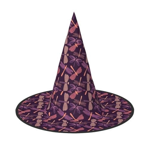 Jbyjbx Violetter Libellen-Druck, Karneval, Halloween, Hexenhut, Motto-Partys, Hut, Cosplay, Maskerade, Urlaubsdekoration Jbyjbx Violetter Libellen-Druck, Karneval, Halloween, Hexenhut, Motto-Partys, Hut, Cosplay, Maskerade, Urlaubsdekoration von JBYJBX
