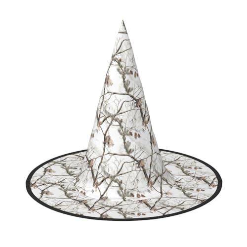 Jbyjbx Weiße Bäume, Camouflage-Druck, Karneval, Halloween, Hexenhut, Motto-Partys, Hut, Cosplay, Maskerade, Urlaubsdekoration von JBYJBX
