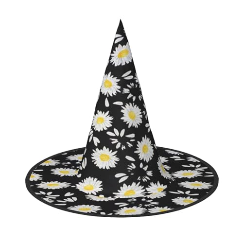Jbyjbx Weißer Gänseblümchen-Druck, Karneval, Halloween, Hexenhut, Motto-Partys, Hut, Cosplay, Maskerade, Urlaubsdekoration Jbyjbx Weißer Gänseblümchen-Druck, Karneval, Halloween, Hexenhut, Motto-Partys, Hut, Cosplay, Maskerade, Urlaubsdekoration von JBYJBX