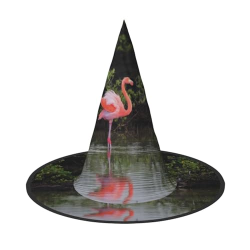 Jbyjbx Zwei Flamingos Druck Karneval Halloween Hexenhut Motto-Partys Hut Cosplay Maskerade Urlaub Dekor von JBYJBX