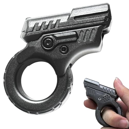 Fidget Gun Metal Fidget Spielzeug für Erwachsene, Edelstahl, cooles Spielzeug für Erwachsene gegen Angst und Stress, ADHS, coole Gadgets für den Schreibtisch, Schwarz von JC JIUCHUANG