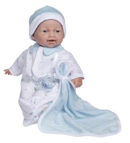 JC Toys La Baby Kaukasisches Babypuppen-Set - Weiche 28 cm Babypuppe | Waschbar | Abnehmbares blaues Outfit mit Mütze, Decke & Schnuller| Für Kinder ab 12 Monaten JC Toys La Baby Kaukasisches Babypuppen-Set - Weiche 28 cm Babypuppe | Waschbar | Abnehmbares blaues Outfit mit Mütze, Decke & Schnuller| Für Kinder ab 12 Monaten von jc toys