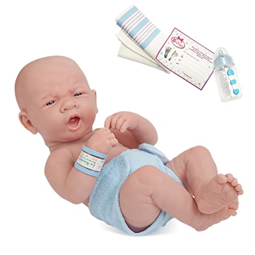La Newborn Boutique – Realistische 35,6 cm anatomisch korrekte Jungen Baby Puppe – First Tear aus Vynil entwickelt von Berenguer von jc toys