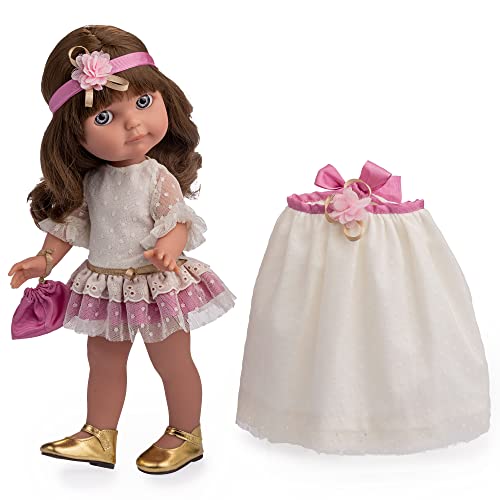 jc toys Chloe-Puppe aus der Royal Kollektion, 38 cm, aus weichem Vinyl, inklusive 2-teiligem Anzug und Zubehör, Mädchen, entworfen in Spanien von Berenguer, ab 3 Jahren von jc toys