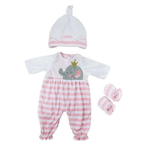 JC Toys Set für Puppenkleidung von 36 bis 40 cm, langer Strampler und Zubehör, Rosa und Weiß, Extra-Outfit, entworfen in Spanien von Berenguer, ab 2 Jahren JC Toys Set für Puppenkleidung von 36 bis 40 cm, langer Strampler und Zubehör, Rosa und Weiß, Extra-Outfit, entworfen in Spanien von Berenguer, ab 2 Jahren von JC TOYS