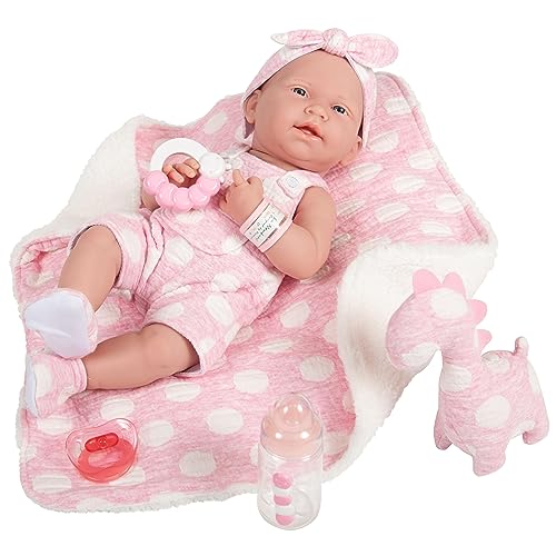 jc toys - Die Neugeborene 38 cm Puppe ist aus weichem Vinyl, Kleidung und 5 Accessoires, Mädchen, Rosa, entworfen in Spanien von Berenguer, 2 Jahre jc toys - Die Neugeborene 38 cm Puppe ist aus weichem Vinyl, Kleidung und 5 Accessoires, Mädchen, Rosa, entworfen in Spanien von Berenguer, 2 Jahre von JC Toys