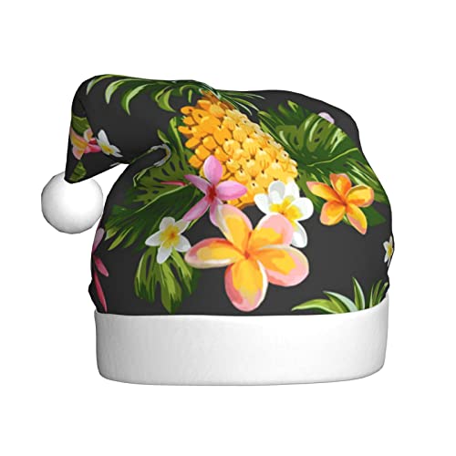 JCAKES Hawaiianische Weihnachtsmütze für Erwachsene, tropische Ananas, Weihnachtsmannmütze, Urlaubsparty, Kopfbedeckung, normalerweise für Halloween, Weihnachten, Neujahrskostüm-Zubehör. von JCAKES