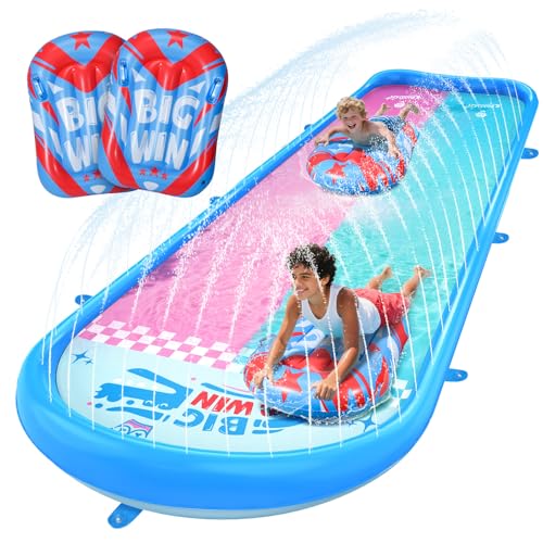 JCLEAL 2-in-1-Wasserrutsche, Spritzpad für Kinder im Alter von 4–8 Jahren, Hunde-Spritzpad mit 2 Rutschschlitten, Sprinkler für Kinder und Erwachsene, Sommer-Wasserspaß-Spielzeug JCLEAL 2-in-1-Wasserrutsche, Spritzpad für Kinder im Alter von 4–8 Jahren, Hunde-Spritzpad mit 2 Rutschschlitten, Sprinkler für Kinder und Erwachsene, Sommer-Wasserspaß-Spielzeug von JCLEAL