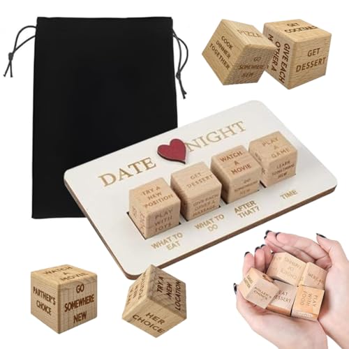 JCOTCL Würfel für Paare, Date Night Würfel Set, Paar Würfel Date Night, lustige Date-Nacht-Ideen, Romantik Würfelspiel für Erwachsene, Kreative Spiele für Erwachsene für Einen Romantischen Date-Abend von JCOTCL