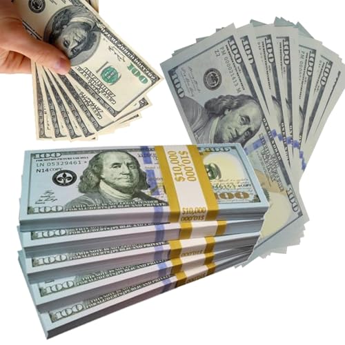 Spielgeld Dollar Scheine, Prop Money, Fake Feldscheine, Spielgeld Kinder, Fake Money, Copy Money, für Kinder Kaufladen, Bargeld Pretend Casino Zubehör, Film Play Geldscheine Toy, 120 Blätter x 100$ Spielgeld Dollar Scheine, Prop Money, Fake Feldscheine, Spielgeld Kinder, Fake Money, Copy Money, für Kinder Kaufladen, Bargeld Pretend Casino Zubehör, Film Play Geldscheine Toy, 120 Blätter x 100$ von JCOTCL