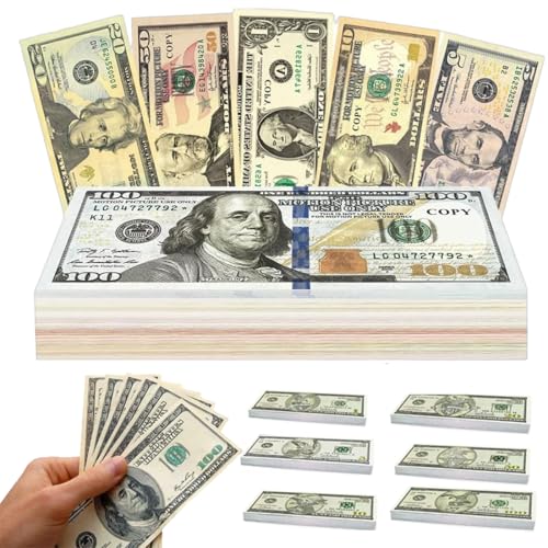 Spielgeld Dollar Scheine, Prop Money, Fake Feldscheine, Spielgeld Kinder, Fake Money, für Kinder Kaufladen, Bargeld Pretend Casino Zubehör, Film Play Geldscheine Toy, 1$,5$,10$,20$,50$,100$ x 20 Spielgeld Dollar Scheine, Prop Money, Fake Feldscheine, Spielgeld Kinder, Fake Money, für Kinder Kaufladen, Bargeld Pretend Casino Zubehör, Film Play Geldscheine Toy, 1$,5$,10$,20$,50$,100$ x 20 von JCOTCL
