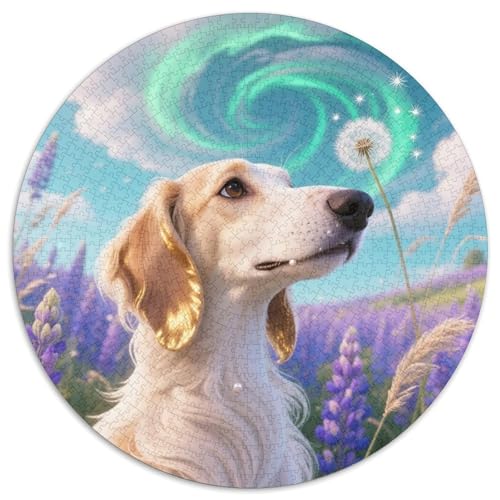 Afghanischer Hund ​ 1000Jigsaws Creative Gifts Haustierhund Round Puzzles Educational Stress Relieving Toy Adult Sophisticated for Teenagers and Adults1000pcs (67.5x67.5cm) von JCOUSDAEO