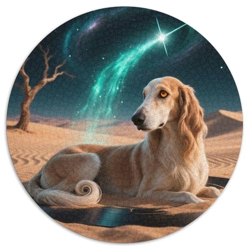 Afghanischer Hund ​ 1000Jigsaws Presents Haustierhund Round Puzzle Educational Stress Relieving Toy Adult Sophisticated for Adults1000pcs (67.5x67.5cm) von JCOUSDAEO