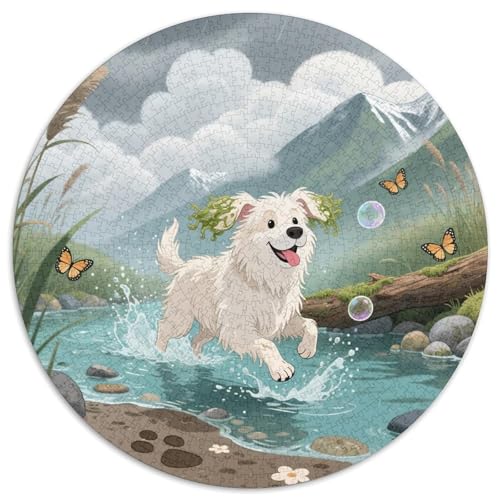 Altes Englische Schafhund 1000Jigsaws Creative Gifts Süße Haustiere Round Puzzles Educational Stress Relieving Toy Adult Sophisticated Puzzle for Teenagers and Adults1000pcs (67.5x67.5cm) von JCOUSDAEO