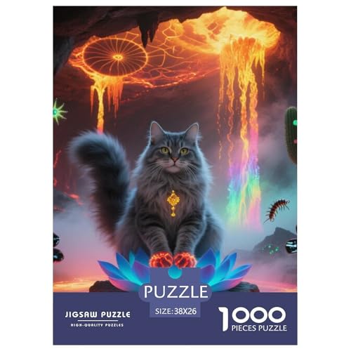 Amerikanische Longhair 1000 Piece Puzzle A Challenging Puzzle Niedliche Katze Puzzles for Adults and Children Gifts for Women, Gifts for Men for Children from 14 Years38x26cm/1000pcs von JCOUSDAEO