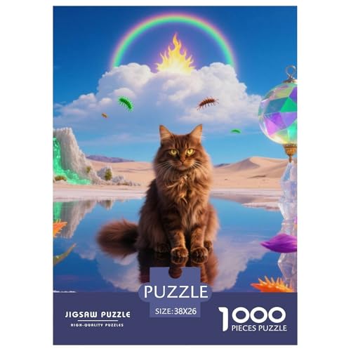 Amerikanische Longhair 1000 Piece Puzzle Puzzle for Men and Women Niedliche Katze Puzzles for Adults Educational Game Challenge Toy Gifts for Women, Gifts for Men for Older Children38x26cm/1000pcs von JCOUSDAEO