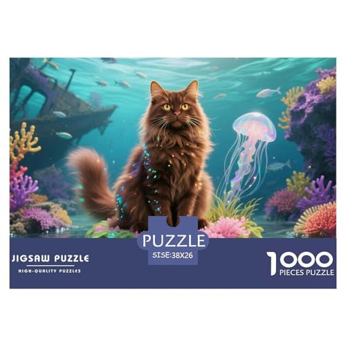 Amerikanische Longhair 1000 Piece Puzzle Puzzle for Men and Women Niedliche Katze Puzzles for Adults and Children Colourful Toy for Children from 8-12 Years for Older Children38x26cm/1000pcs von JCOUSDAEO