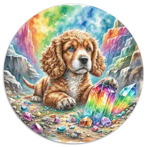 Amerikanischer Cocker Spaniel ​ 1000 Jigsaw Puzzles Creative Gifts Süße Haustiere Round Jigsaw Puzzle Educational Stress Relieving Toy Adult Sophisticated Puzzle for Adults1000pcs (67.5x67.5cm) von JCOUSDAEO