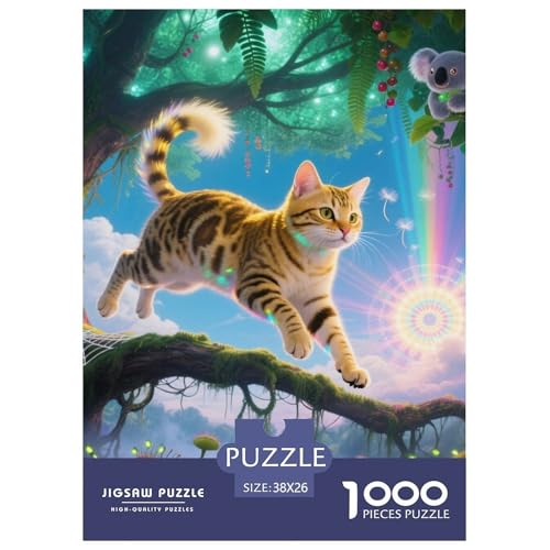 Amerikanischer Curl 1000 Piece Puzzle A Challenging Puzzle Niedliche Katze Puzzles for Adults Educational Game Challenge Toy Gifts for Women, Gifts for Men for Older Children38x26cm/1000pcs von JCOUSDAEO