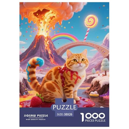 Amerikanischer Curl Puzzle 1000 Pieces A Challenging Puzzle Niedliche Katze Puzzle Games for The Whole for Women, Gifts for Men for Children from 14 Years38x26cm/1000pcs von JCOUSDAEO