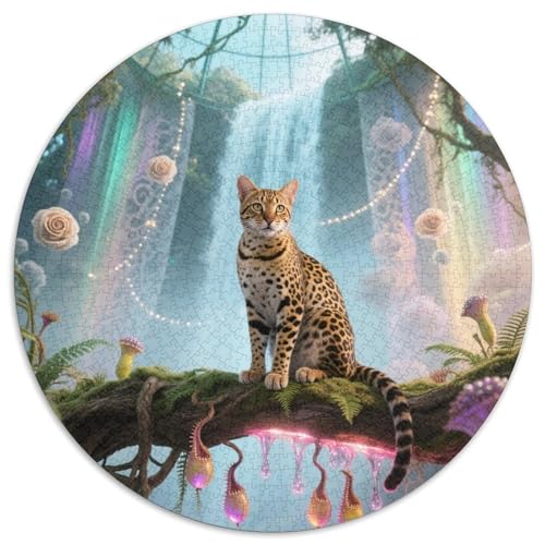 Bengalischer Leopardenkatzen 1000Jigsaws Presents Niedliche Katze Round Puzzles Educational Stress Relieving Toy Adult Sophisticated for Teenagers and Adults1000pcs (67.5x67.5cm) von JCOUSDAEO