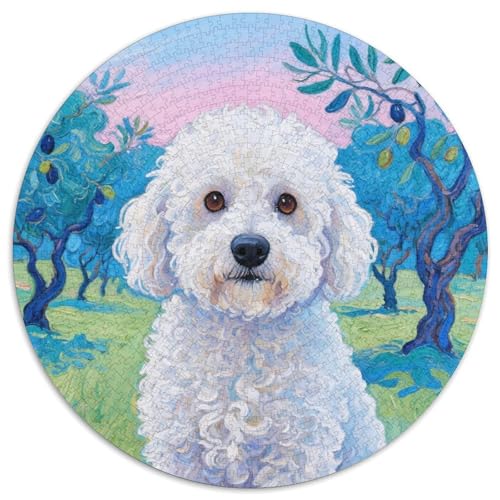 Bichon Frise ​ 1000 Jigsaw Puzzles Creative Gifts Haustier Hund Round Jigsaw Educational Stress Relieving Toy Adult Sophisticated for Adults1000pcs (67.5x67.5cm) von JCOUSDAEO