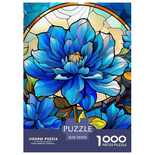 Blaue Blumen 1000 Teile Puzzle EIN Herausforderndes Rätsel, Gorgeous Flowers Puzzles Für Erwachsene Lernspiel Herausforderungsspielzeug 1000-teilige Puzzles Kinder70x50cm/1000pcs von JCOUSDAEO