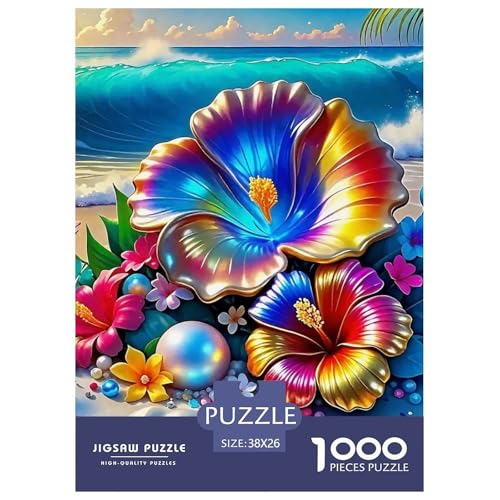 Blaue Blumen 1000 Teile Puzzle Farbenfrohes Puzzle Für Erwachsene Und Kinder Gorgeous Flowers Geschicklichkeitsspiel Für Die Ganze Familie, 1000-teilige Puzzles38x26cm/1000pcs von JCOUSDAEO