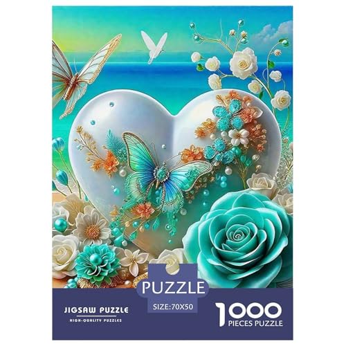 Blaue Blumen Puzzle 1000 Teile Farbenfrohes Puzzle Für Erwachsene Und Kinder Gorgeous Flowers Geschicklichkeitsspiel Für Die Ganze Familie, 1000-teilige Puzzles70x50cm/1000pcs von JCOUSDAEO