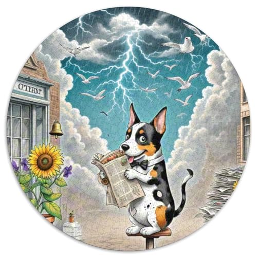 Boston Terrier ​ 1000Jigsaws Creative Gifts Haustierhund Round Jigsaw Puzzle Educational Stress Relieving Toy Adult Sophisticated Puzzle for Adults & Children1000pcs (67.5x67.5cm) von JCOUSDAEO