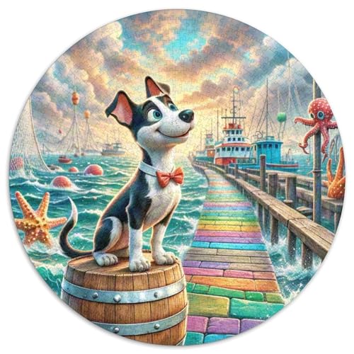 Boston Terrier ​ 1000Jigsaws Presents Haustierhund Round Puzzle Educational Stress Relieving Toy Adult Sophisticated Puzzle for Teenagers and Adults1000pcs (67.5x67.5cm) von JCOUSDAEO