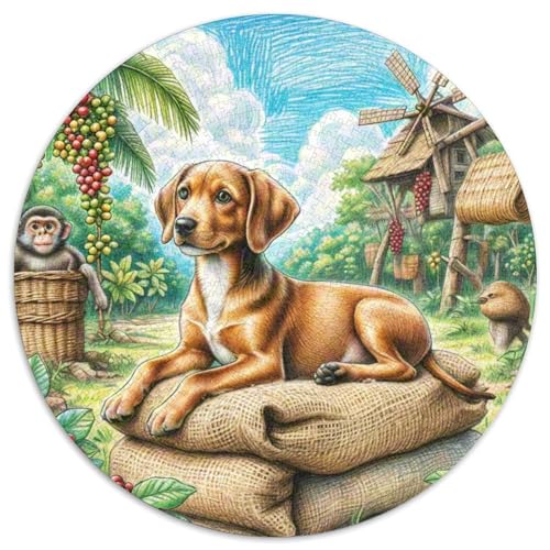 Brasilianische Fila ​ 1000 Jigsaw Puzzles Presents Cute Haustierhund Round Jigsaw Puzzle Educational Stress Relieving Toy Adult Sophisticated Puzzle for Adults1000pcs (67.5x67.5cm) von JCOUSDAEO