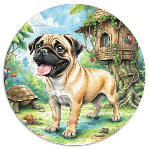 Brasilianische Fila ​ 1000 Jigsaw Puzzles Presents Cute Haustierhund Round Jigsaw Puzzle Educational Stress Relieving Toy Adult Sophisticated Puzzle for Teenagers and Adults1000pcs (67.5x67.5cm) von JCOUSDAEO