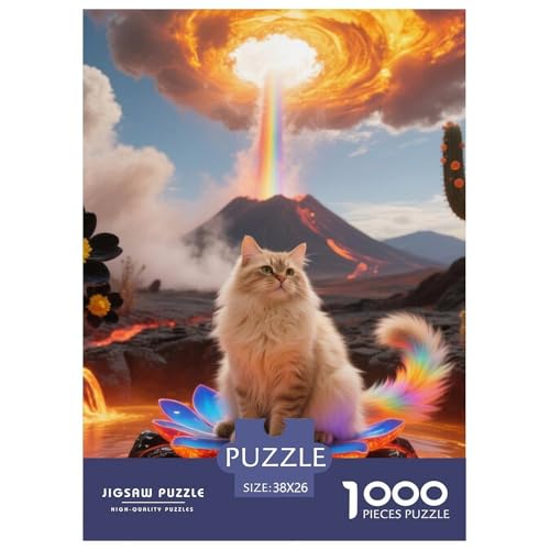 Britische Longhair 1000 Piece Puzzle A Challenging Puzzle Niedliche Katze Puzzle Games for The Whole Family Colourful Toy for Children from 8-12 Years for Older Children38x26cm/1000pcs von JCOUSDAEO