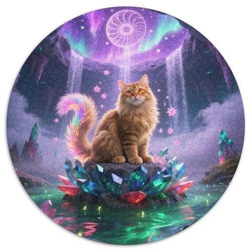 Britische Longhair 1000Jigsaws Creative Gifts Niedliche Katze Round Puzzles Educational Stress Relieving Toy Adult Sophisticated for Adults1000pcs (67.5x67.5cm) von JCOUSDAEO