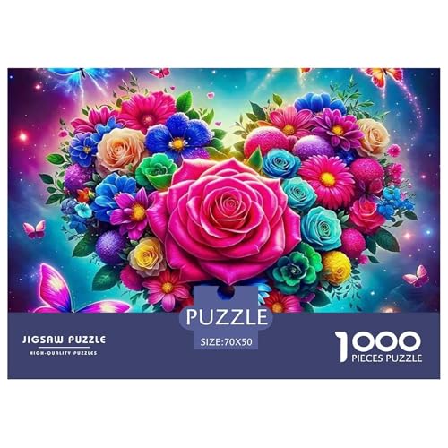 Bunte Blumen 1000 Teile Puzzle EIN Herausforderndes Rätsel, Enchanting Flowers Puzzles Für Erwachsene Lernspiel Herausforderungsspielzeug Erwachsenenpuzzle 70x50cm/1000pcs von JCOUSDAEO