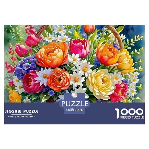 Bunte Blumen 1000 Teile Puzzle Farbenfrohes Puzzle Für Erwachsene Und Kinder Enchanting Flowers Geschicklichkeitsspiel Für Die Ganze Familie, 1000-teilige Puzzles38x26cm/1000pcs von JCOUSDAEO