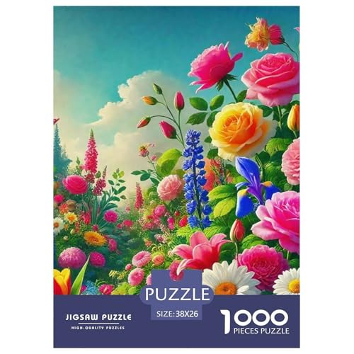 Bunte Blumen 1000-teilige Puzzles EIN Herausforderndes Rätsel, Bezaubernde Blumen Geschenke Für Frauen,Geschenke Für Männer Kinder38x26cm/1000pcs von JCOUSDAEO