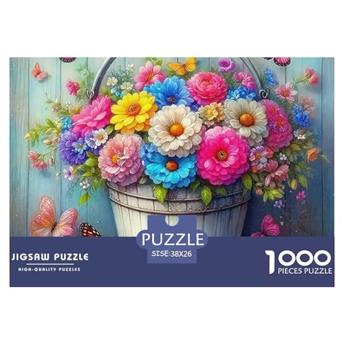 Bunte Blumen 1000-teilige Puzzles EIN Herausforderndes Rätsel, Enchanting Flowers Geschicklichkeitsspiel Für Die Ganze Familie, Erwachsenenpuzzle 38x26cm/1000pcs von JCOUSDAEO
