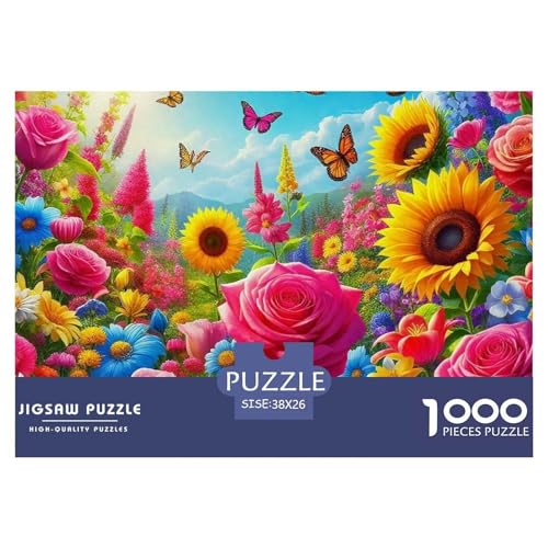 Bunte Blumen 1000-teilige Puzzles EIN Herausforderndes Rätsel, Enchanting Flowers Puzzles Für Erwachsene Lernspiel Herausforderungsspielzeug Kinder38x26cm/1000pcs von JCOUSDAEO