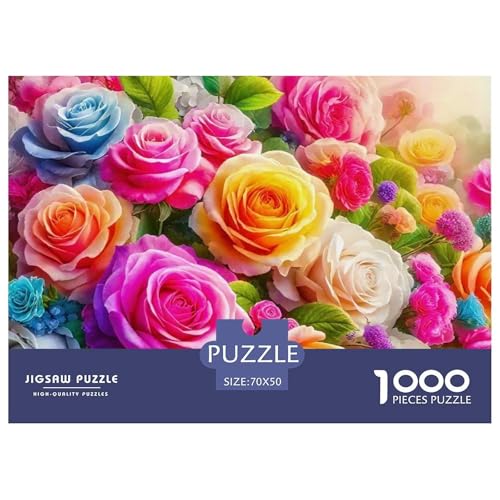 Bunte Blumen 1000-teilige Puzzles Farbenfrohes Puzzle Für Erwachsene Und Kinder Enchanting Flowers Puzzles Für Erwachsene Lernspiel Herausforderungsspielzeug Erwachsenenpuzzle 70x50cm/ von JCOUSDAEO