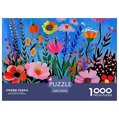 Bunte Blumen 1000-teilige Puzzles Klassische Puzzles Schwer Für Erwachsene Und Kinder Enchanting Flowers Puzzles Für Erwachsene Lernspiel Herausforderungsspielzeug70x50cm/1000pcs von JCOUSDAEO