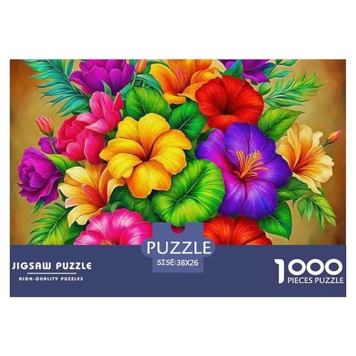 Bunte Blumen Puzzle 1000 Teile Farbenfrohes Puzzle Für Erwachsene Und Kinder Enchanting Flowers Geschenke Für Frauen,Geschenke Für Männer Erwachsenenpuzzle 38x26cm/1000pcs von JCOUSDAEO
