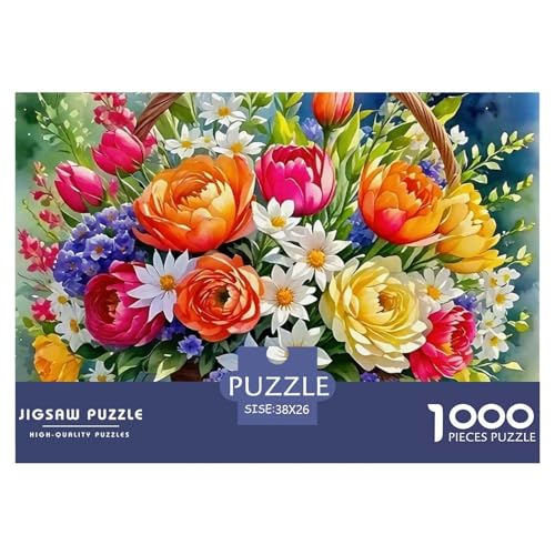 Bunte Blumen Puzzle 1000 Teile Farbenfrohes Puzzle Für Erwachsene Und Kinder Enchanting Flowers Geschenke Für Frauen,Geschenke Für Männer Erwachsenenpuzzle 38x26cm/1000pcs von JCOUSDAEO